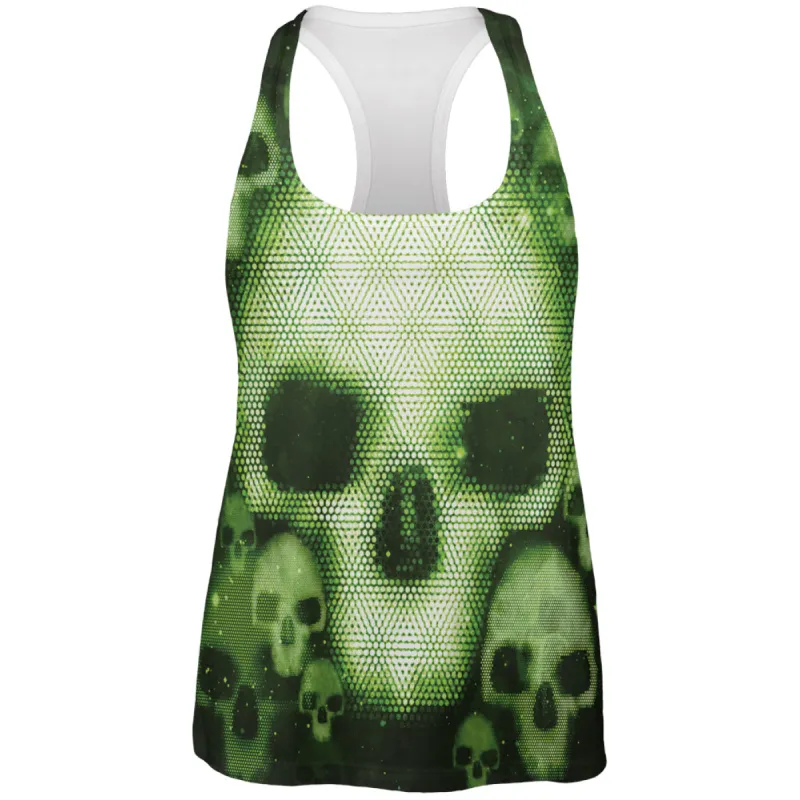 Halloween Cyber Space Alien Skull All Over Womens Work Out Tank Top sold by Old Glory