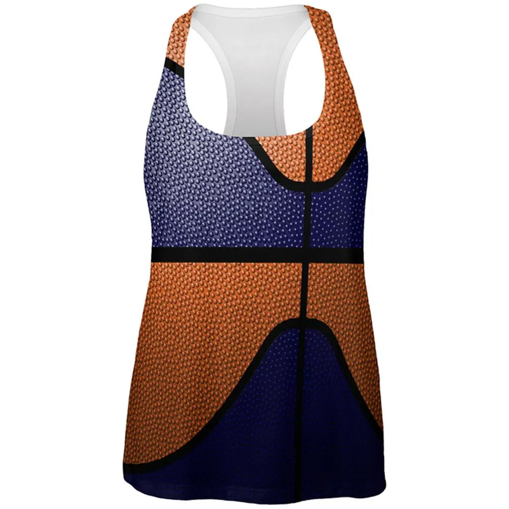 Championship Basketball Navy & Orange All Over Womens Work Out Tank Top sold by Old Glory