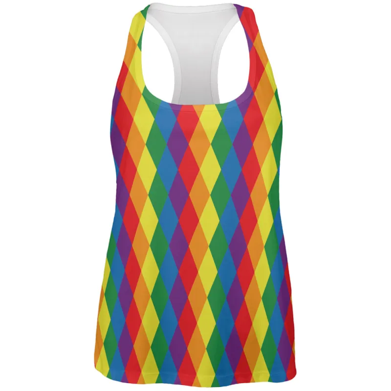 LGBT Jester Gay Pride Parade Costume All Over Womens Work Out Tank Top sold by Old Glory