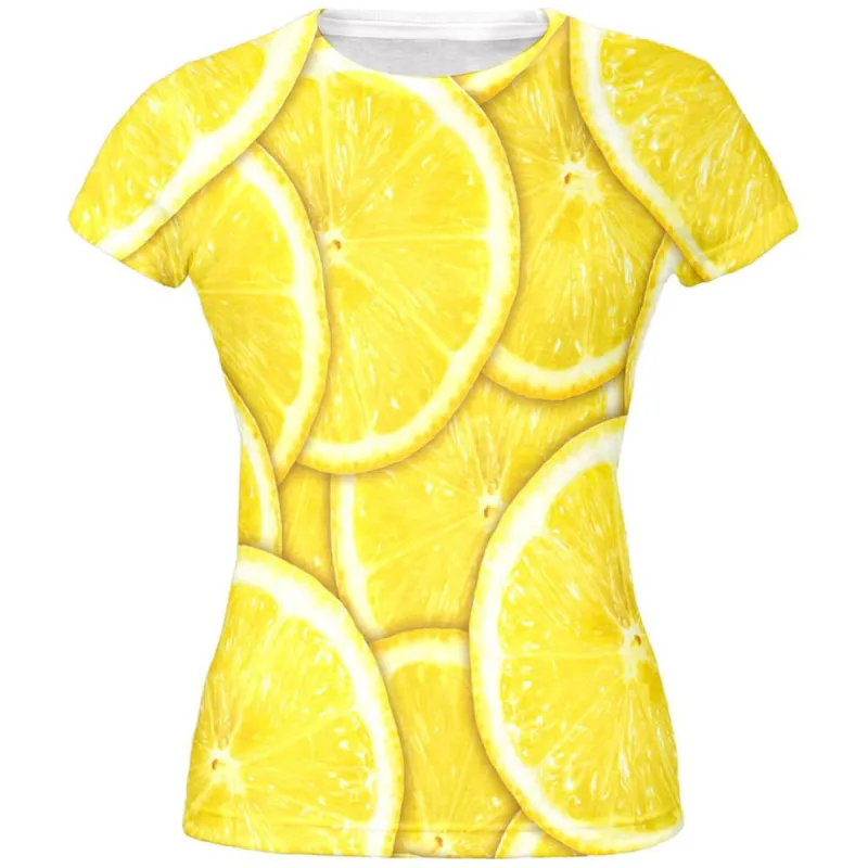 Lemon Lemons Citrus All Over Juniors T-Shirt sold by Old Glory