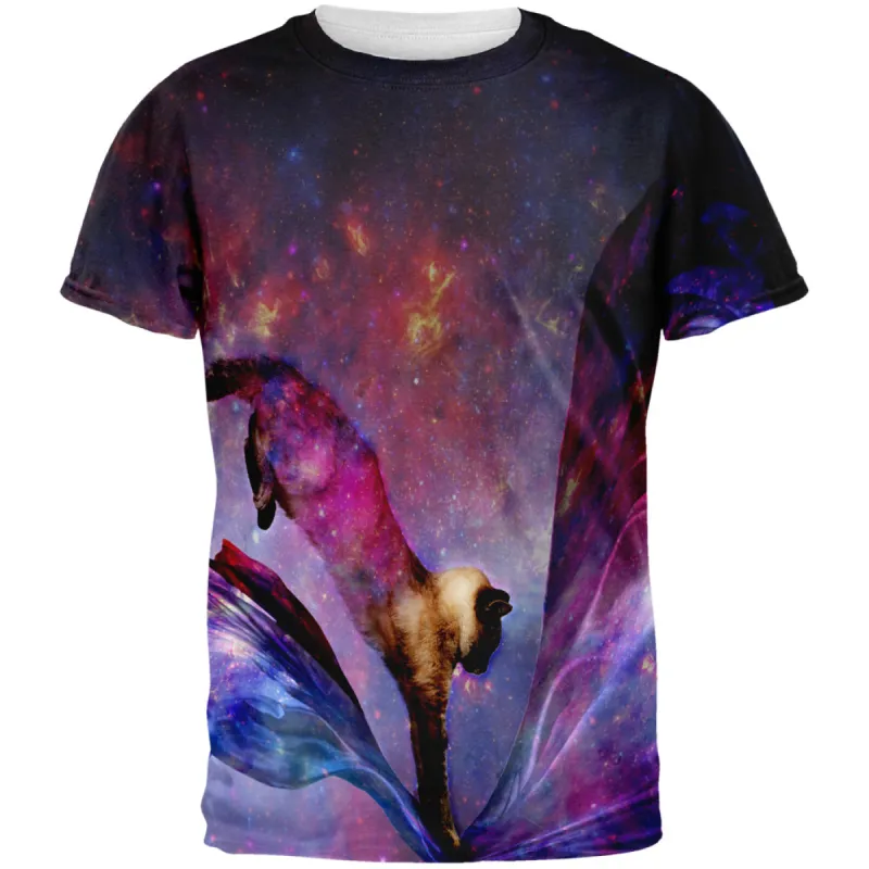 Galaxy Cat Time and Space All Over Adult T-Shirt sold by Old Glory