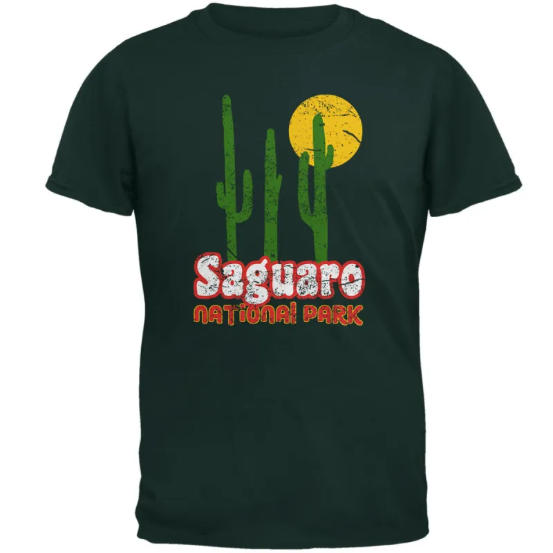 National Park Retro 70s Landscape Saguaro Mens T Shirt sold by Old Glory