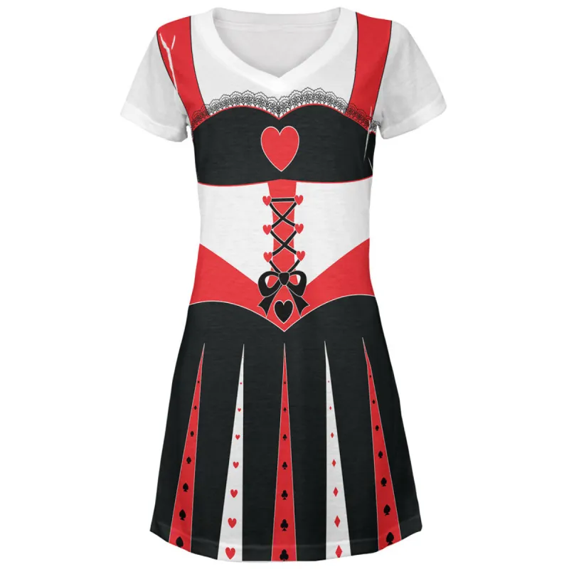 Halloween Queen of Hearts Costume All Over Juniors Beach Cover-Up Dress sold by Old Glory
