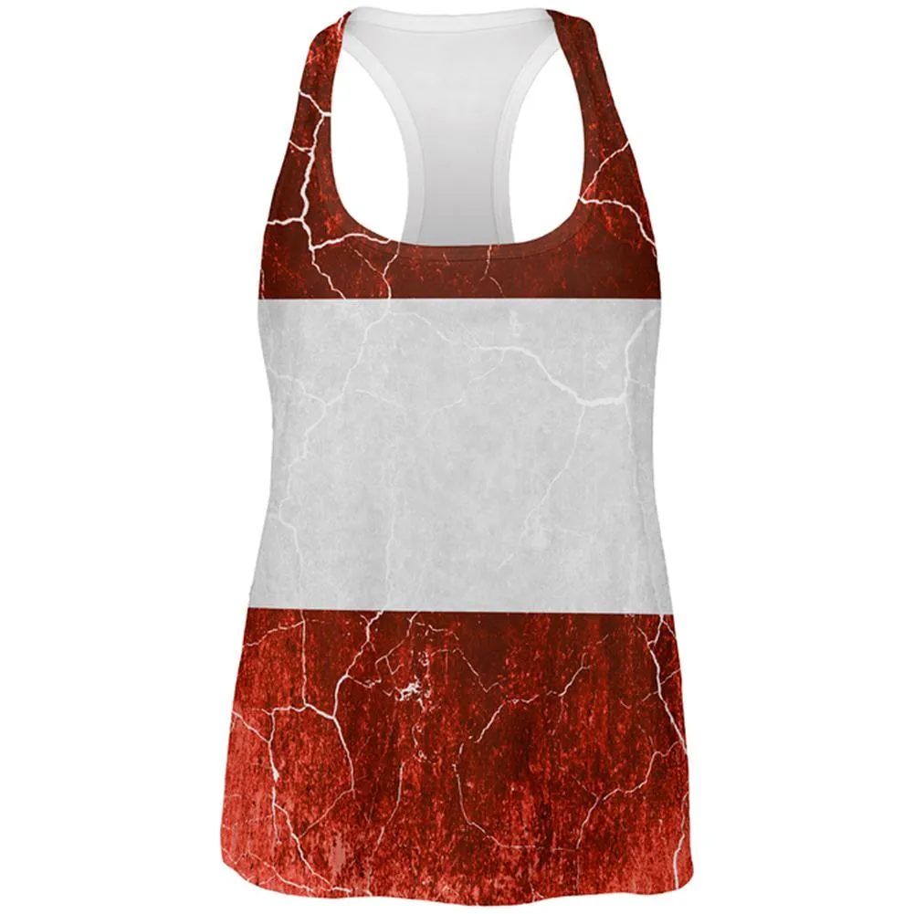 Austrian Flag Distressed Grunge All Over Womens Work Out Tank Top sold by Old Glory