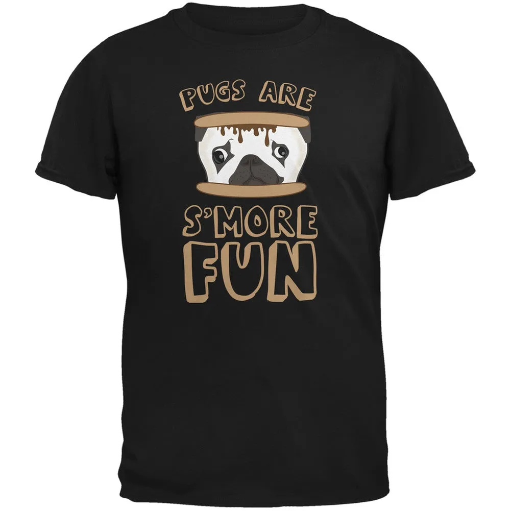 Pugs Are S'More Fun Black Adult T-Shirt sold by Old Glory