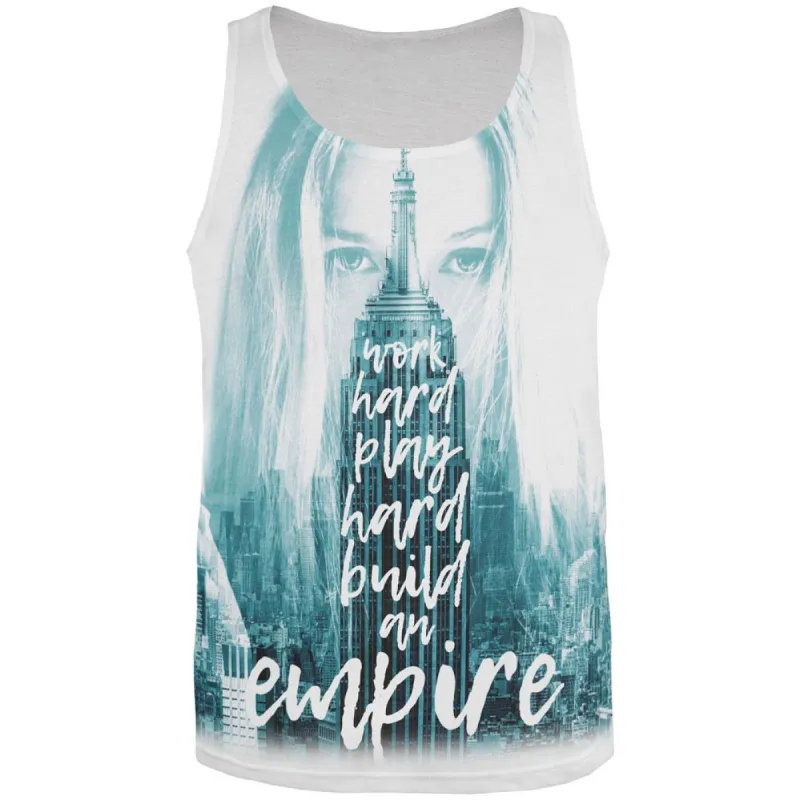 City Skyline Girl Build an Empire All Over Mens Tank Top sold by Old Glory