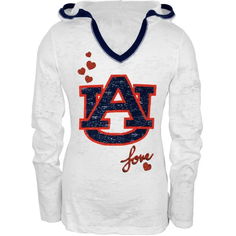 Auburn Tigers - Girls Youth Burnout Hooded Long Sleeve T-Shirt sold by Old Glory