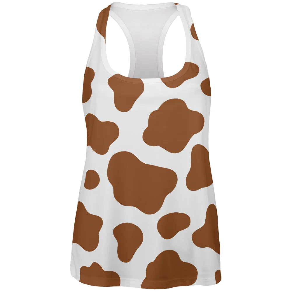 Halloween Costume Brown Spot Cow All Over Womens Work Out Tank Top sold by Old Glory