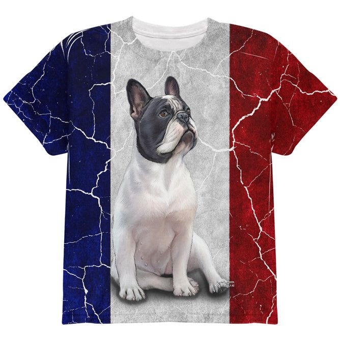 French Bulldog Live Forever Flag All Over Youth T Shirt sold by Old Glory