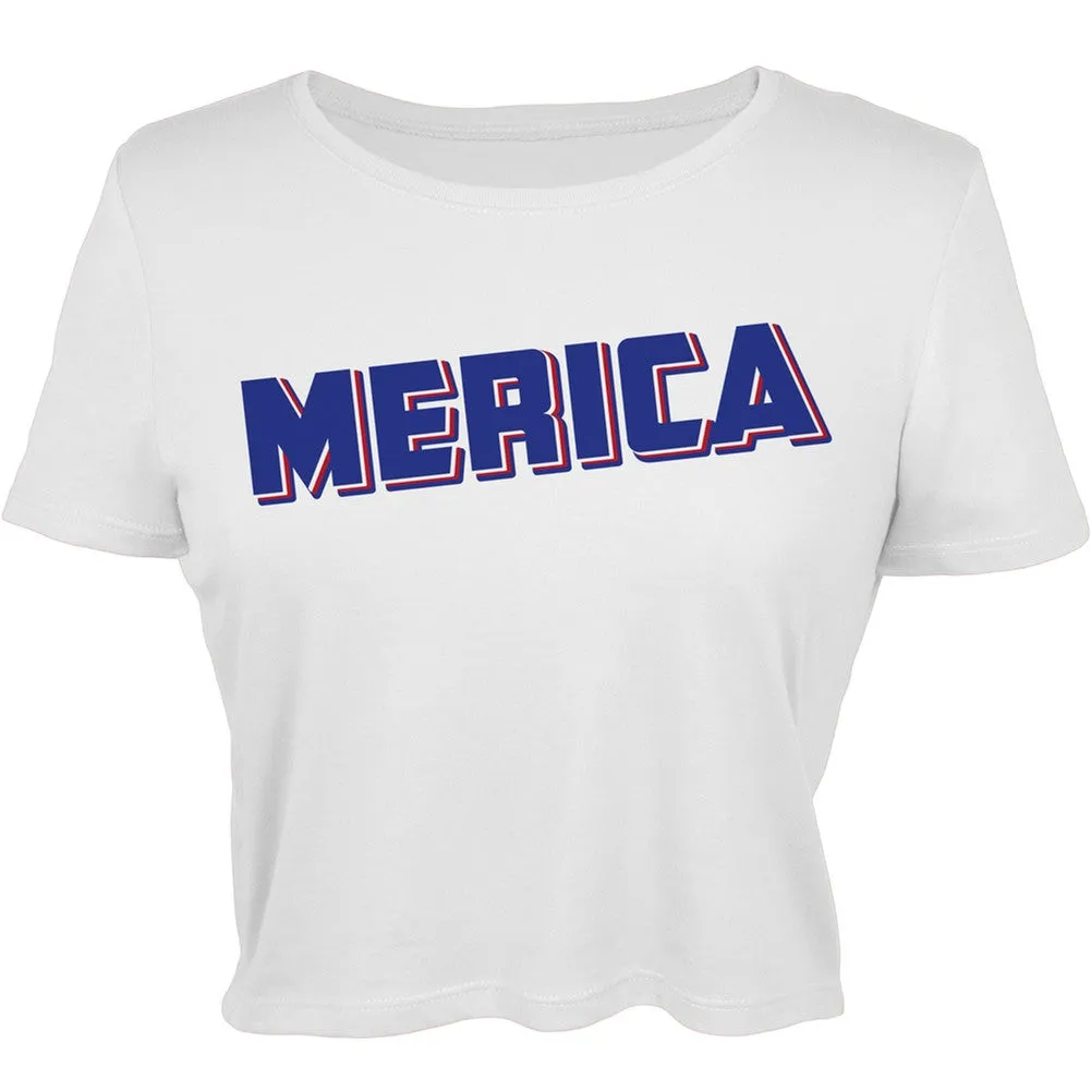 MERICA Juniors Crop Top sold by Old Glory