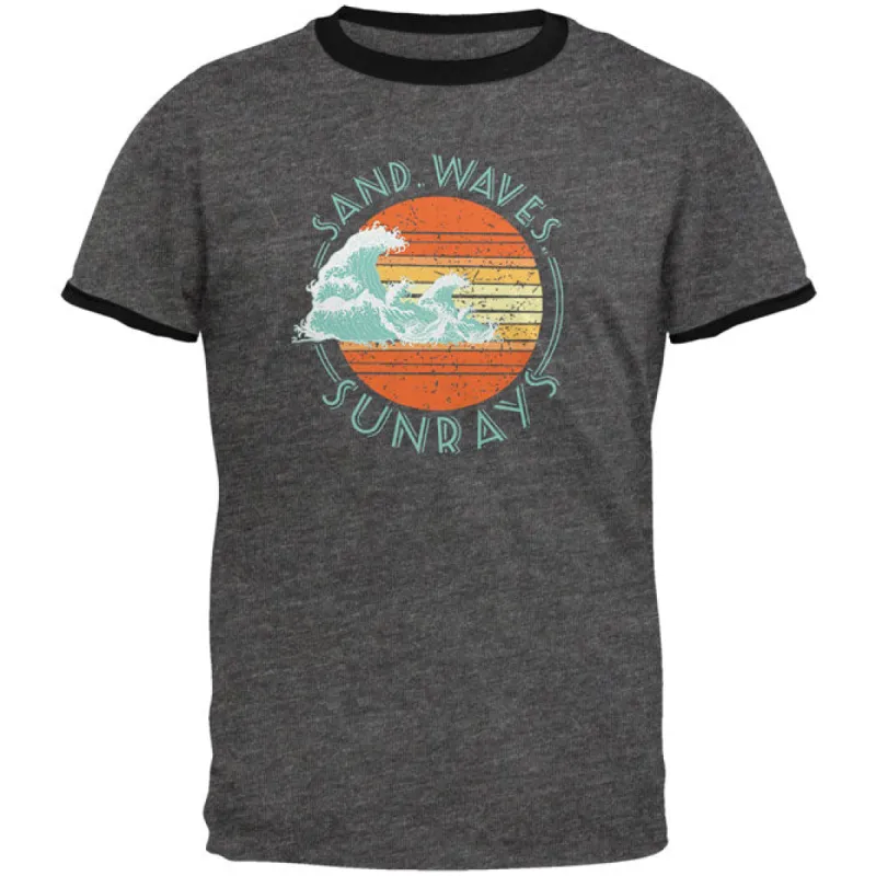 Sand Waves Sun Rays Mens Ringer T Shirt sold by Old Glory