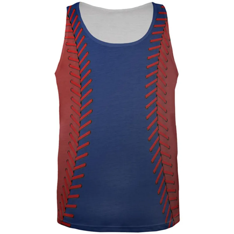 Baseball League Blue and Red All Over Mens Tank Top sold by Old Glory