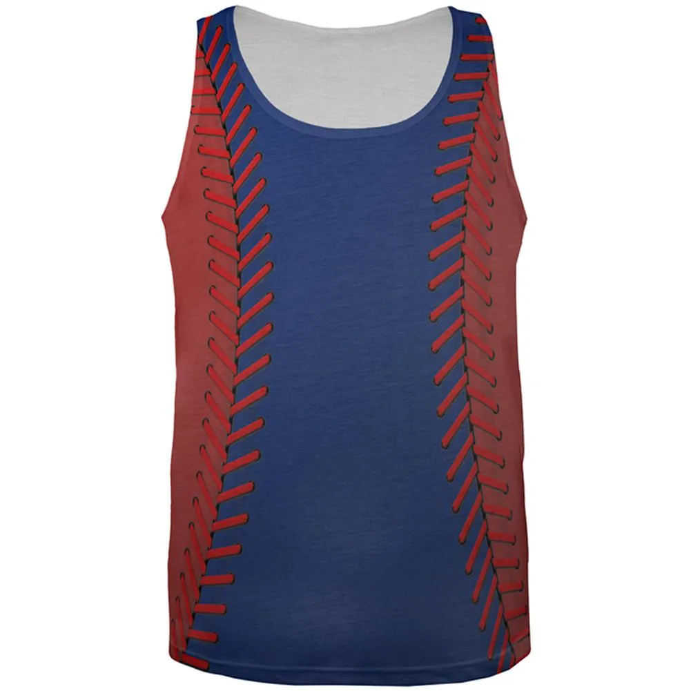 Baseball League Blue and Red All Over Mens Tank Top sold by Old Glory