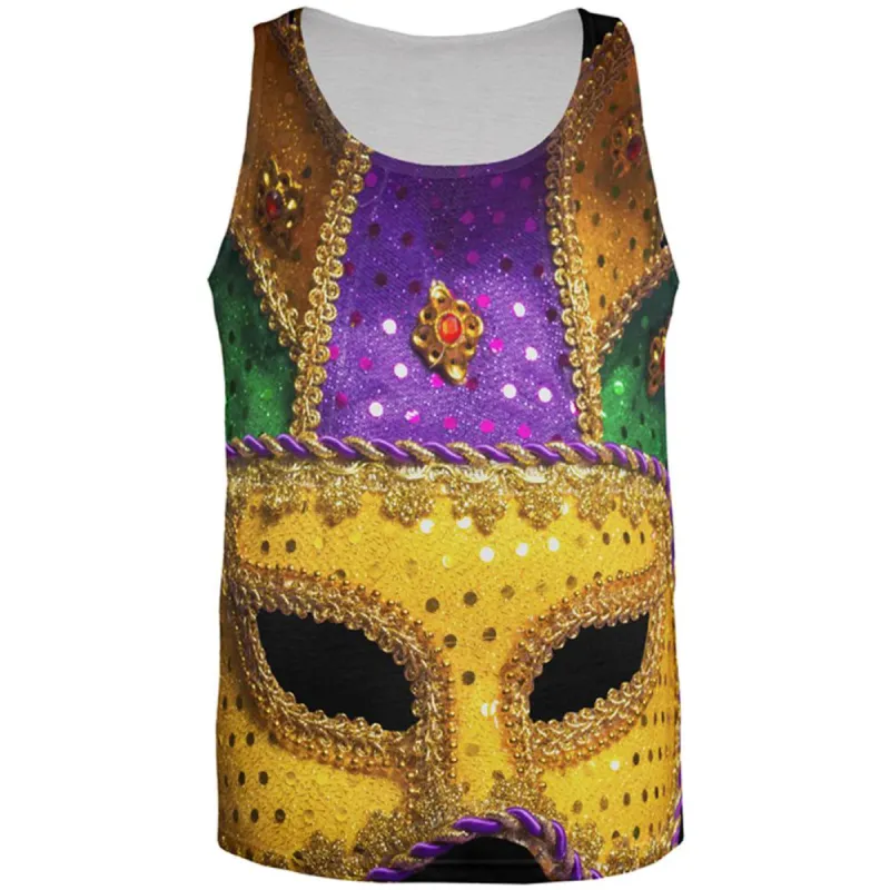 Mardi Gras Mask All Over Mens Tank Top sold by Old Glory