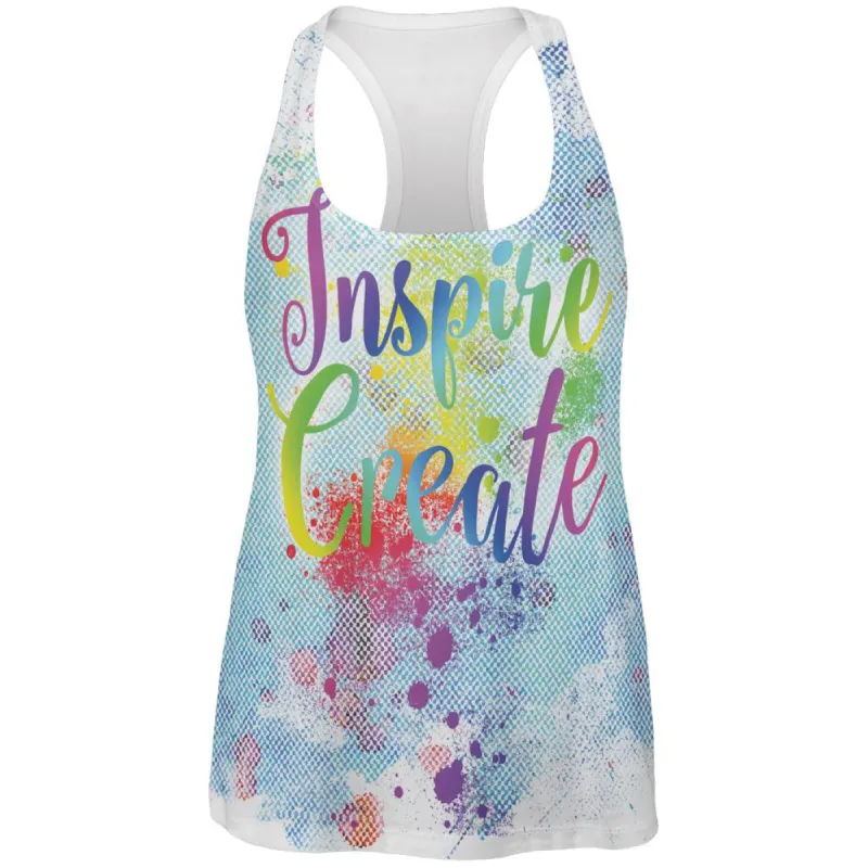 Inspire and Create Half Tone Paint Art All Over Womens Work Out Tank Top sold by Old Glory