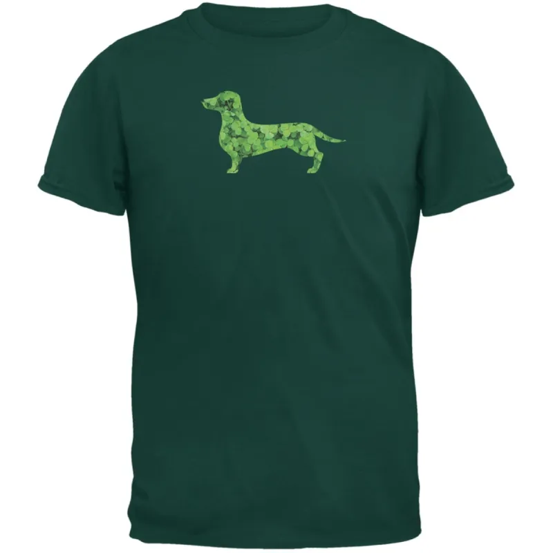 St. Patricks Day - Dachshund Shamrock Forest Green Adult T-Shirt sold by Old Glory