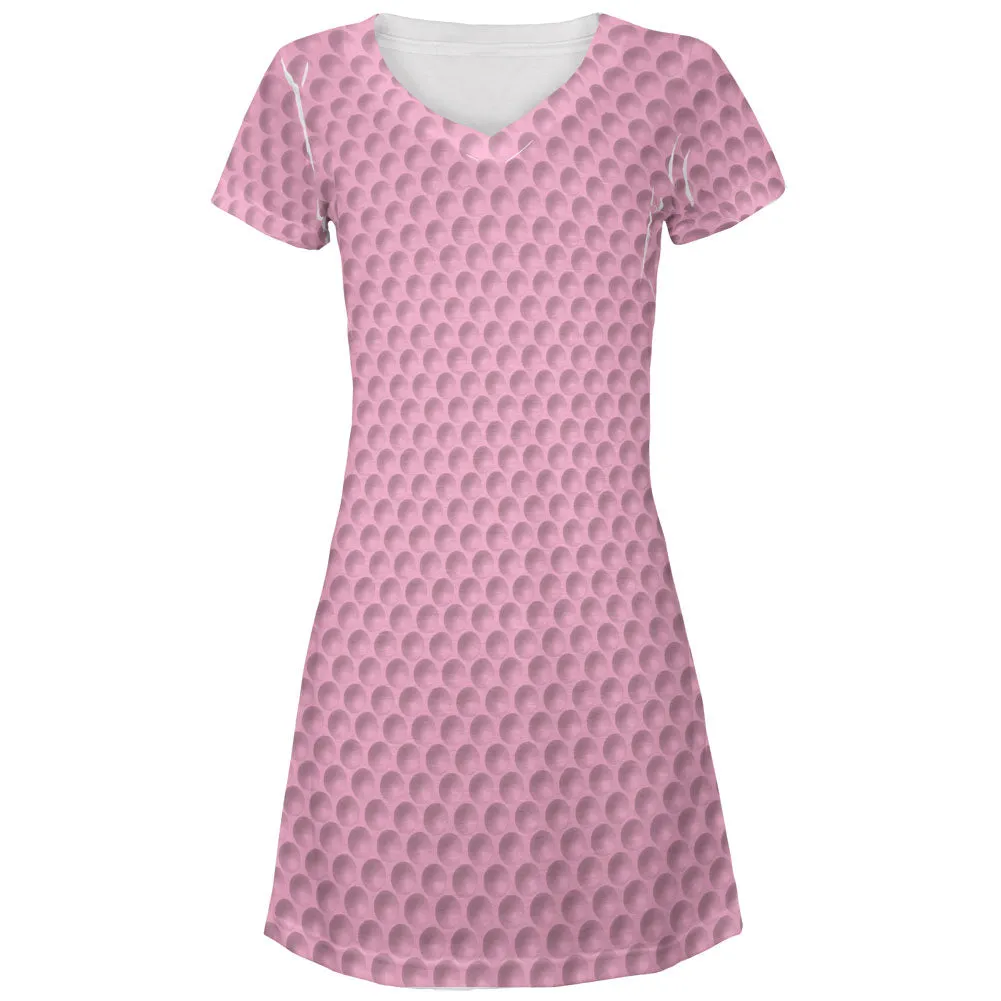 Halloween Golf Ball Costume Pink Juniors V-Neck Beach Cover-Up Dress sold by Old Glory