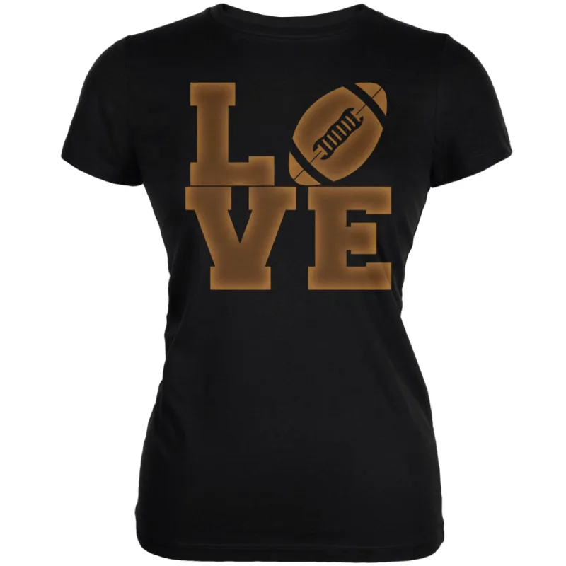 Football Love Black Juniors Soft T-Shirt sold by Old Glory
