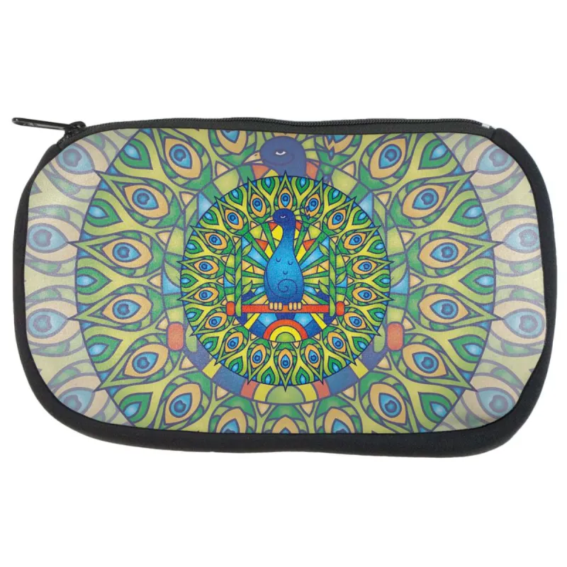 Mandala Trippy Stained Glass Peacock Makeup Bag sold by Old Glory
