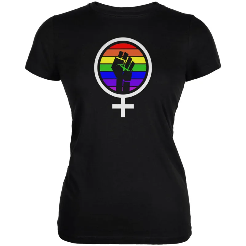 Feminism Raised First 70's Retro Sun Gay Flag Juniors Soft T Shirt sold by Old Glory