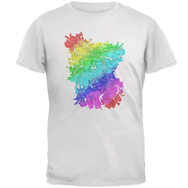 Rainbow Watercolor Easter Bunny Mens T Shirt made by Old Glory