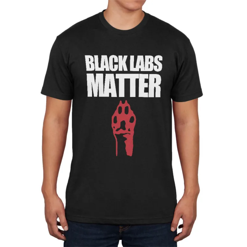 Black Labs Matter Black Soft Adult T-Shirt made by Old Glory