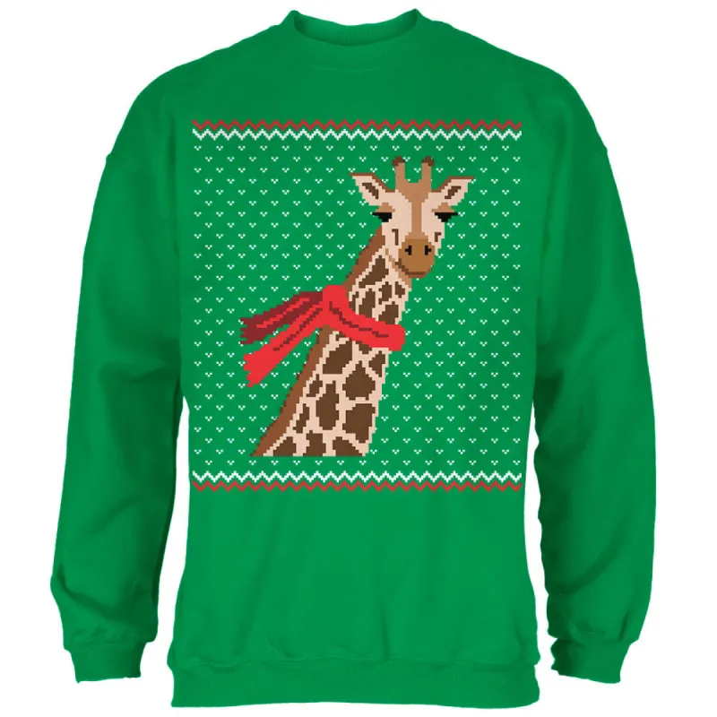 Big Giraffe Scarf Ugly Christmas Sweater Mens Sweatshirt sold by Old Glory