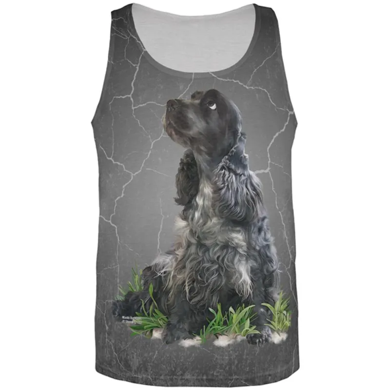 Cocker Spaniel Live Forever All Over Adult Tank Top sold by Old Glory