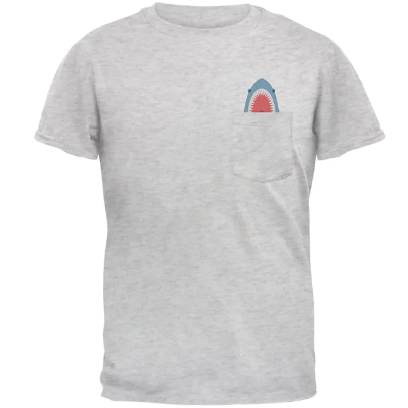 Cute Shark Pocket Pet You Look Yummy Mens Pocket T Shirt sold by Old Glory