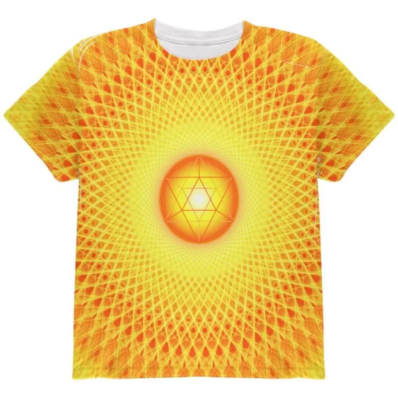 d20 Icosahedron Fire Mandala All Over Youth T Shirt sold by Old Glory