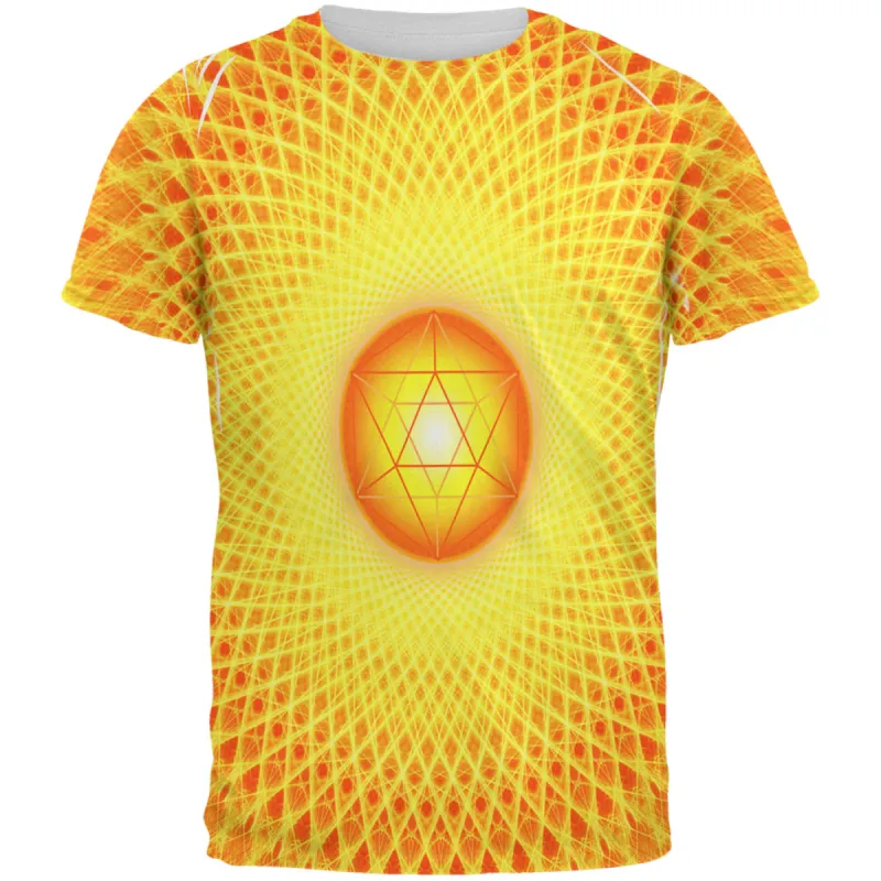 d20 Icosahedron Fire Mandala All Over Mens T Shirt sold by Old Glory