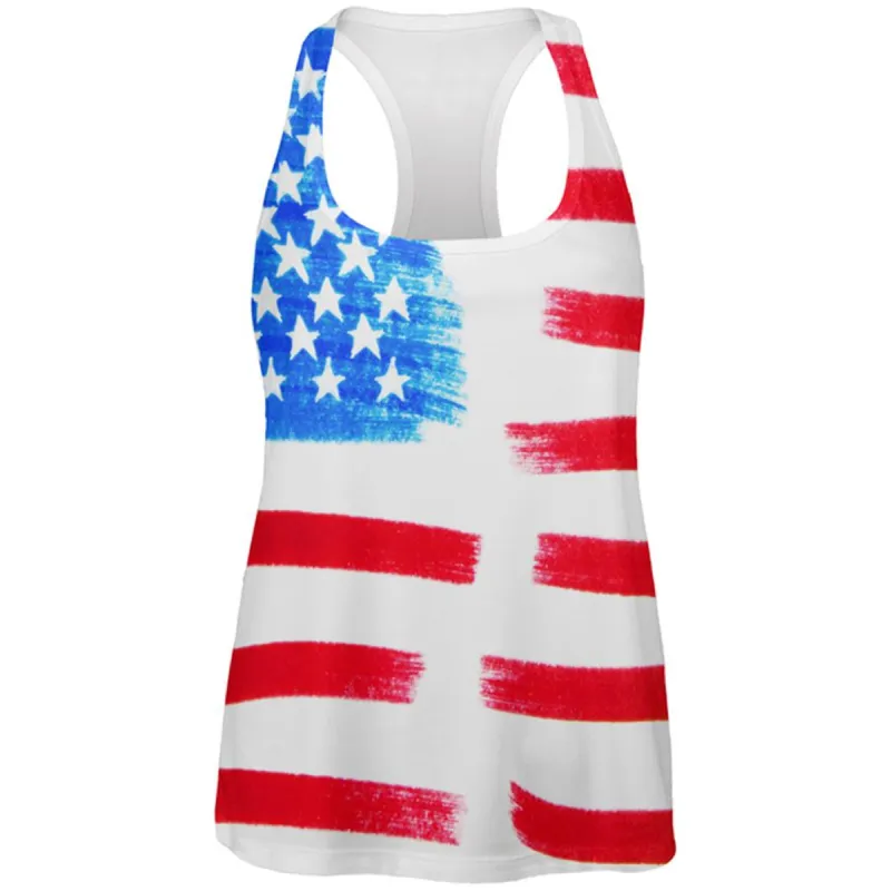 4th of July Color Me American All Over Womens Work Out Tank Top sold by Old Glory