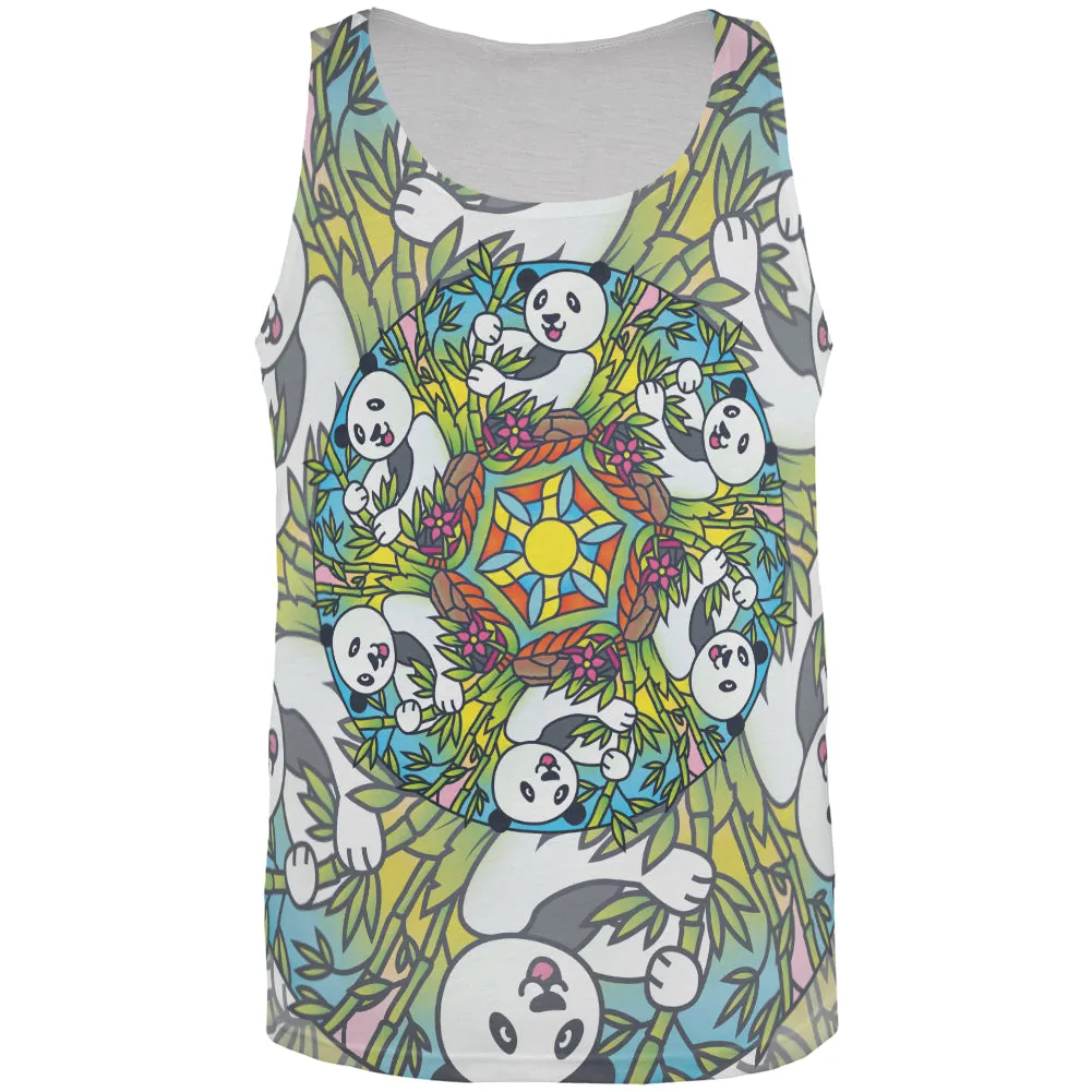 Mandala Trippy Stained Glass Panda All Over Mens Tank Top sold by Old Glory product image thumbnail 2