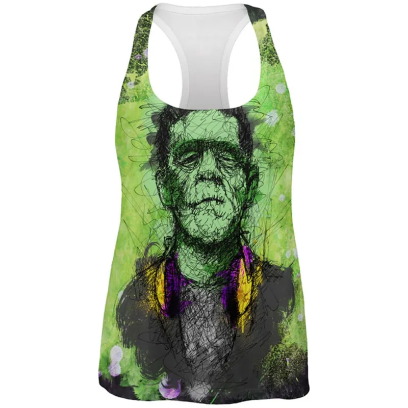 Halloween Frankenstein Raver Horror Movie Monster All Over Womens Work Out Tank Top sold by Old Glory