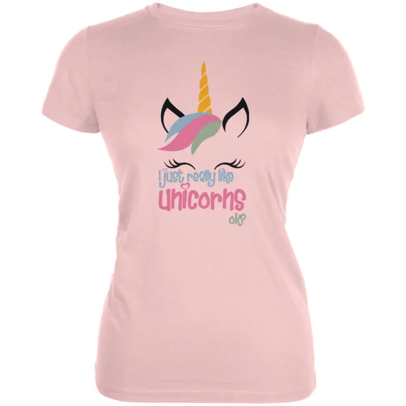 I Just Really Like Unicorns ok? Juniors Soft T Shirt sold by Old Glory