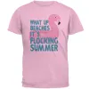 Flamingo What Up Beaches It's Flocking Summer Funny Pun Mens T Shirt sold by Old Glory