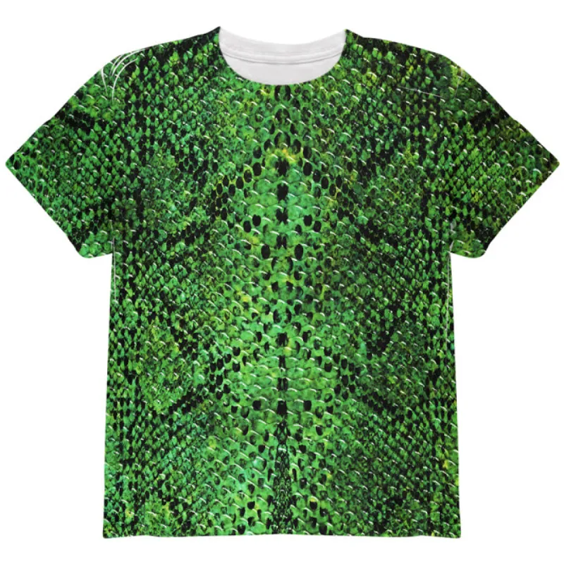 Halloween Green Snake Snakeskin Costume All Over Youth T Shirt sold by Old Glory