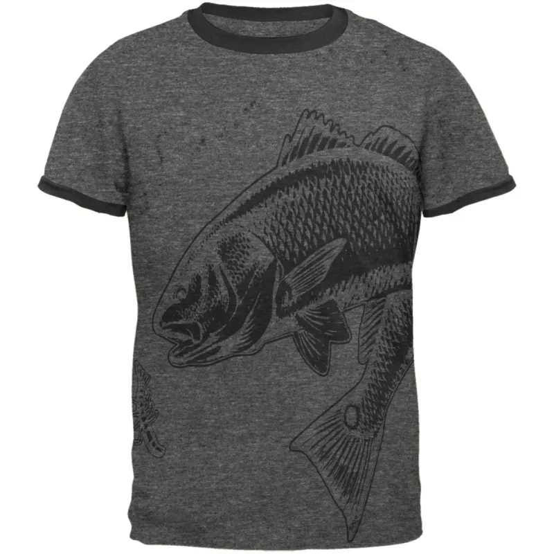 Redfish Red Drum Fish Mens Ringer T Shirt sold by Old Glory