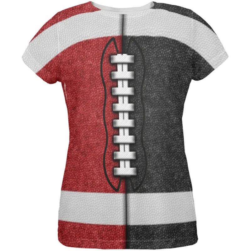 Fantasy Football Team Red and Black All Over Womens T Shirt sold by Old Glory