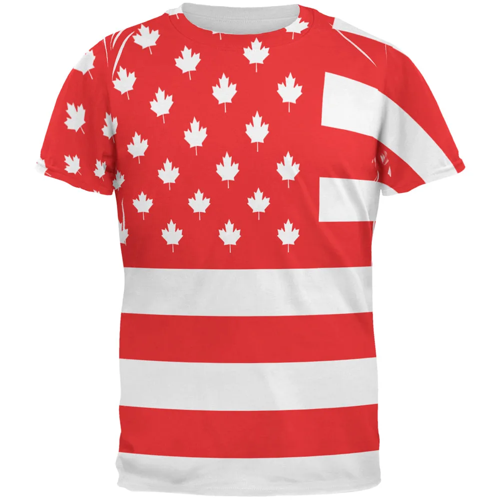 Canadian American Flag All Over Mens T Shirt sold by Old Glory