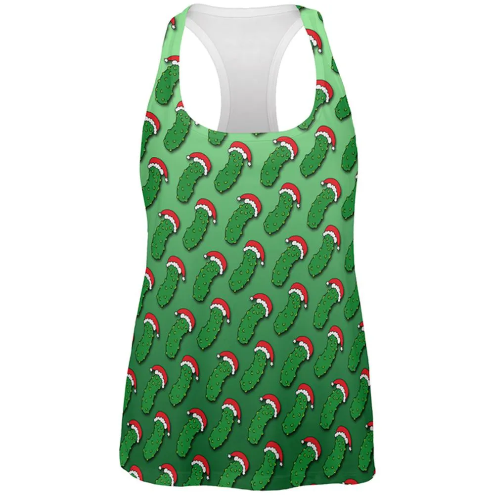 Christmas German Pickle Pattern All Over Womens Work Out Tank Top sold by Old Glory