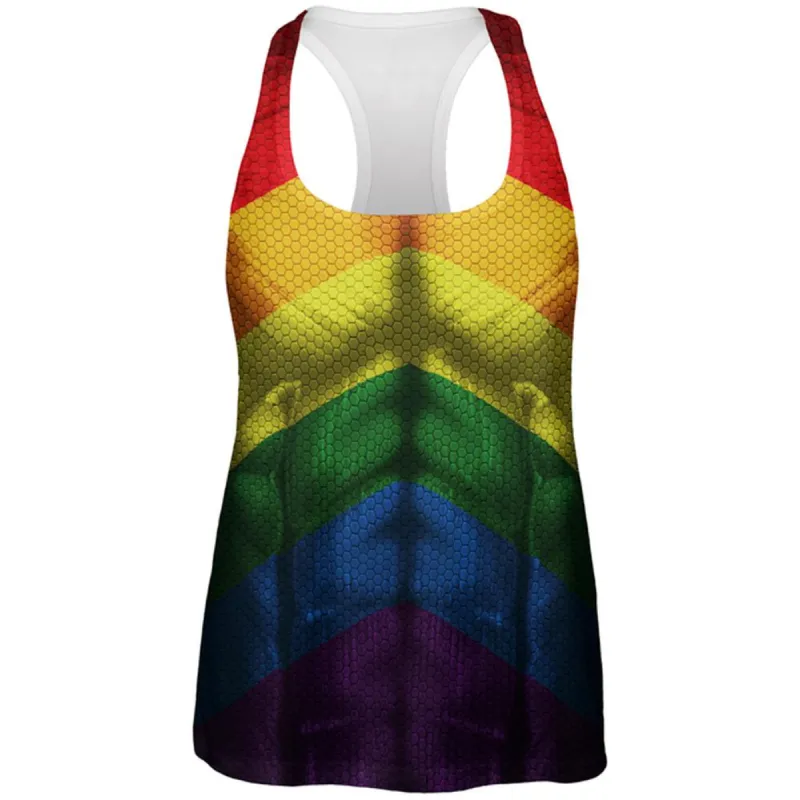 LGBT Gay Pride Superhero Costume All Over Womens Work Out Tank Top sold by Old Glory