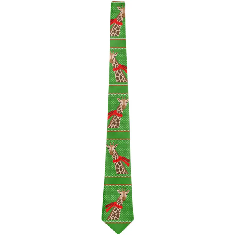 Ugly Christmas Sweater Big Giraffe Scarf All Over Neck Tie sold by Old Glory