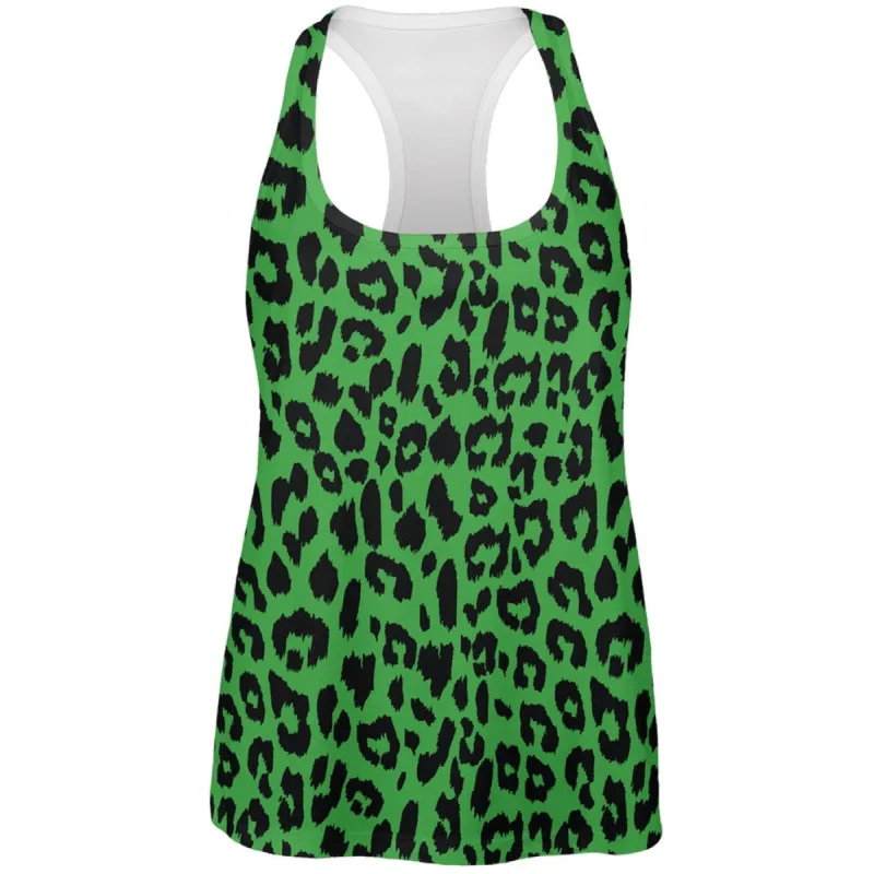 Green Cheetah Print All Over Womens Work Out Tank Top sold by Old Glory