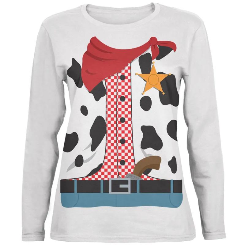Halloween Cowgirl Costume Womens Long Sleeve T Shirt sold by Old Glory