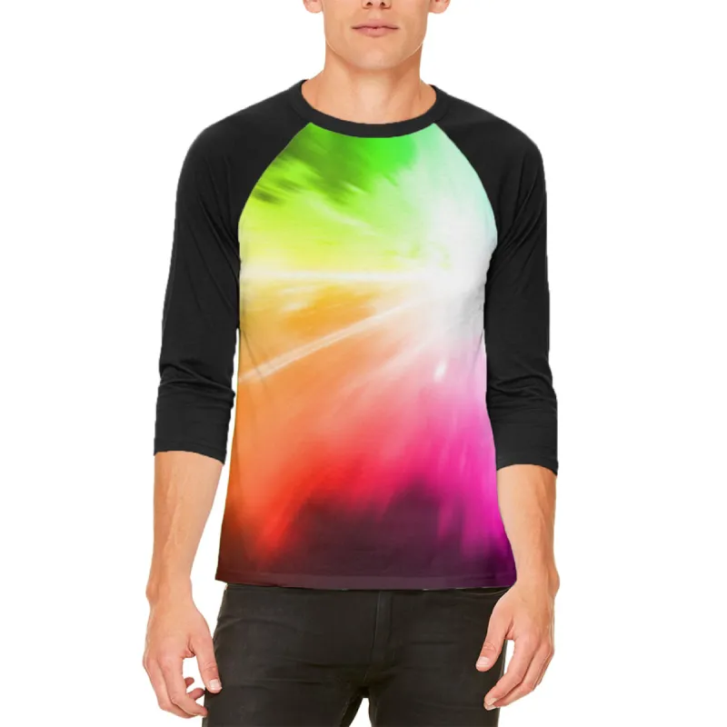 White Light Raver Rainbow Mens Raglan T Shirt sold by Old Glory