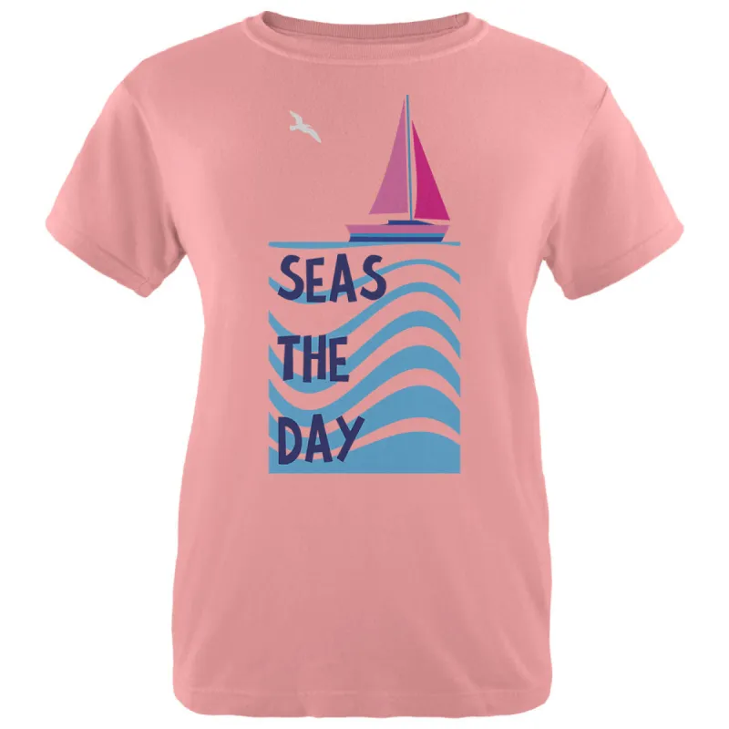 Summer Sun Seas Seize the Day Sailboat Womens T Shirt sold by Old Glory
