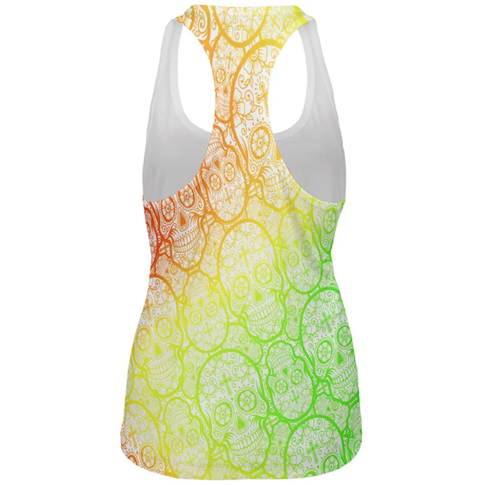Cinco de Mayo Crazy Sugar Skull Pattern All Over Womens Work Out Tank Top sold by Old Glory product image thumbnail 2