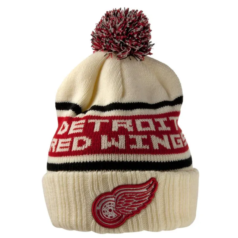 Detroit Red Wings - Logo Pillow Line Adult Pom Pom Knit Hat sold by Old Glory