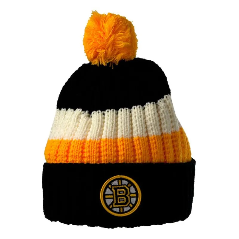 Boston Bruins - Logo Slope Adult Pom Pom Knit Hat sold by Old Glory